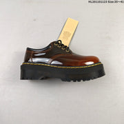 Dr. Martens 1461 Smooth Platform Shoes in Cherry Brown